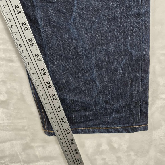 Brave Star Selvedge True Straight Jeans Men's 34x33 Blue Denim Button Fly Casual - Picture 4 of 12